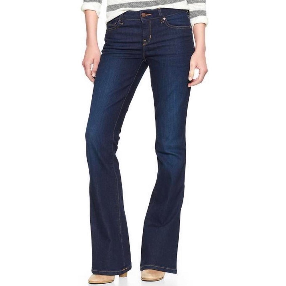 {GAP} "Perfect Boot" Short Petite Dark Blue Bootcut Denim Jeans